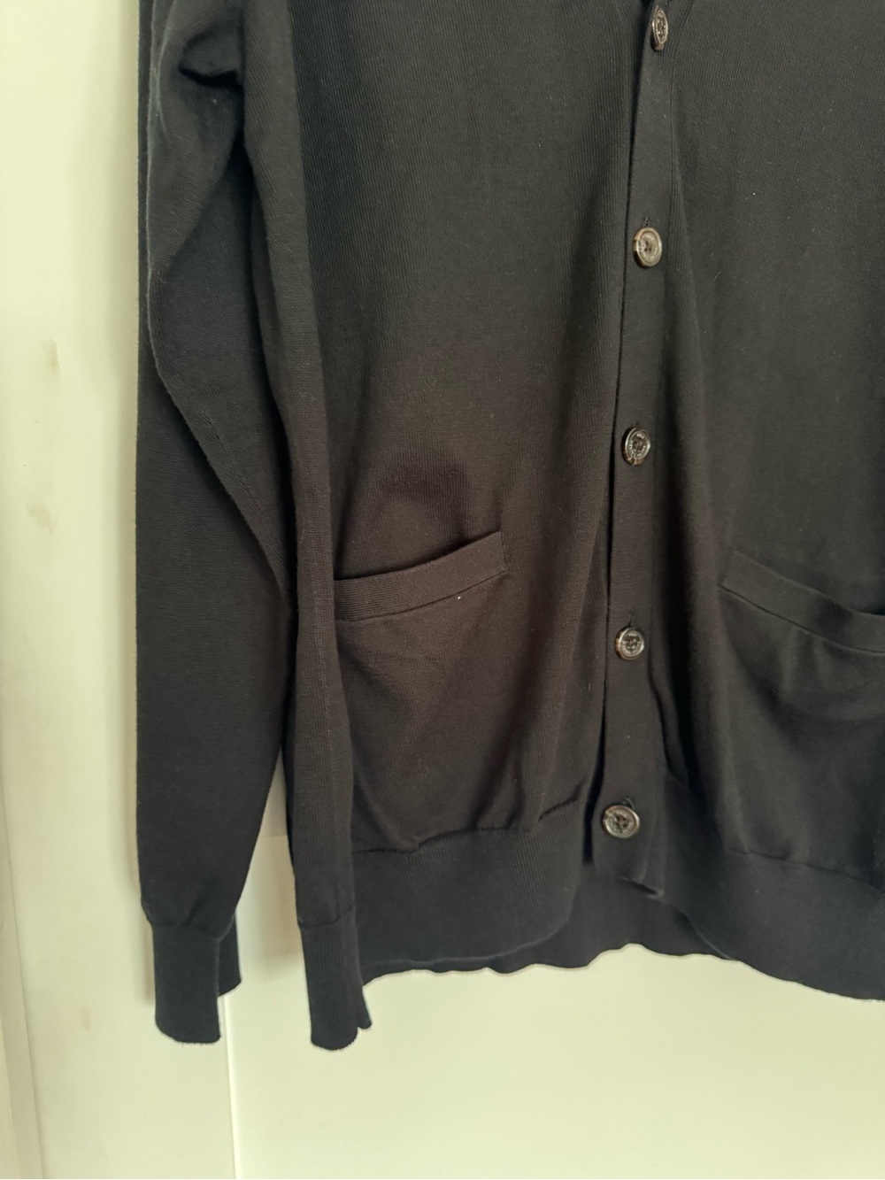Ralph Lauren Men’s Black Cardigan with Red Pony Logo - Picture 8 of 8